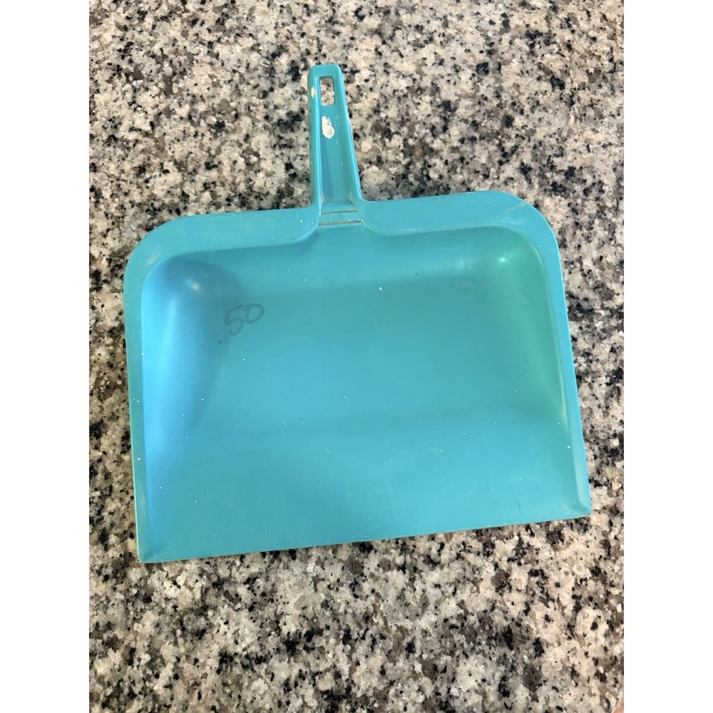 Rubbermaid Dust Pan 2003-52 Flat Edge Hard Rubber Teal Vintage *see Pics